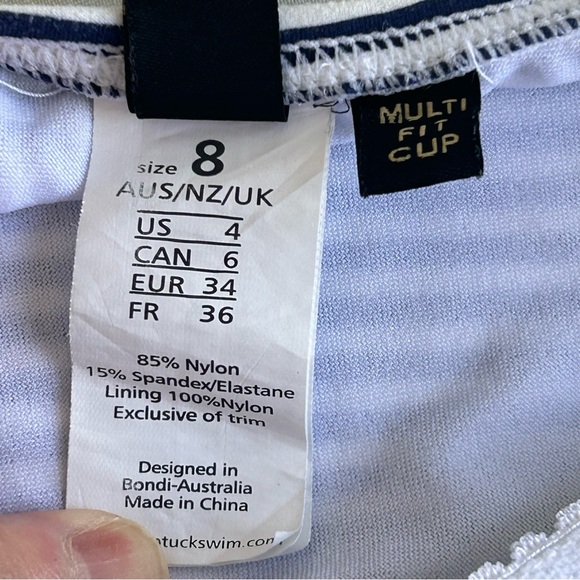 Nip Tuck Sorrento Nautical Stripe Tankini Swim Top Swimsuit - Picture 9 of 10